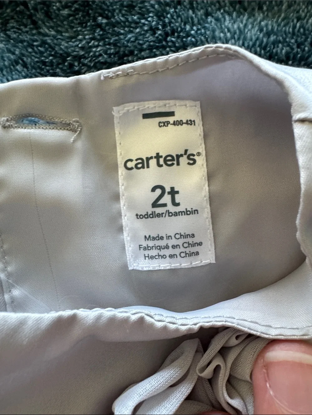 Carter's Silver Tiered Tulle Dress with Rosette Bodice